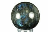 Flashy, Polished Labradorite Sphere - Brilliant Blue #266226-1